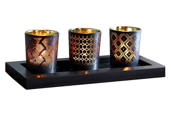 Support de bougie de lumière de thé 4 pièces