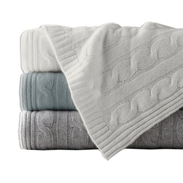 Cable Knit Throw Pastel Colours 50x60 - Magasins Hart | Hart Stores