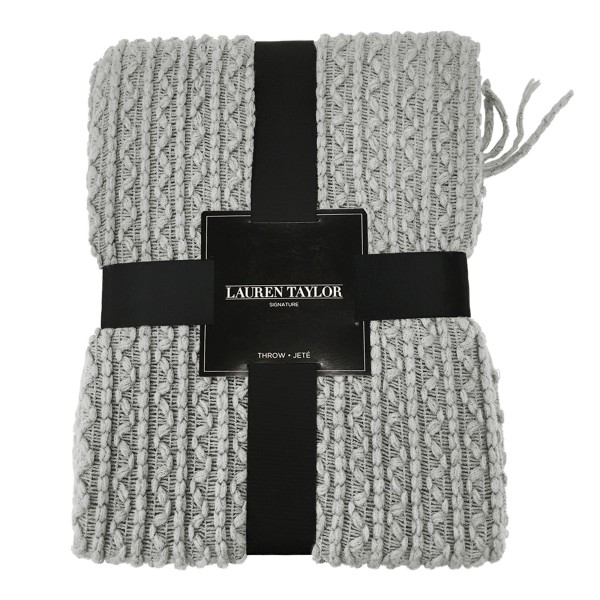 Simon Lightweight Cable Knit Throw with self fringe