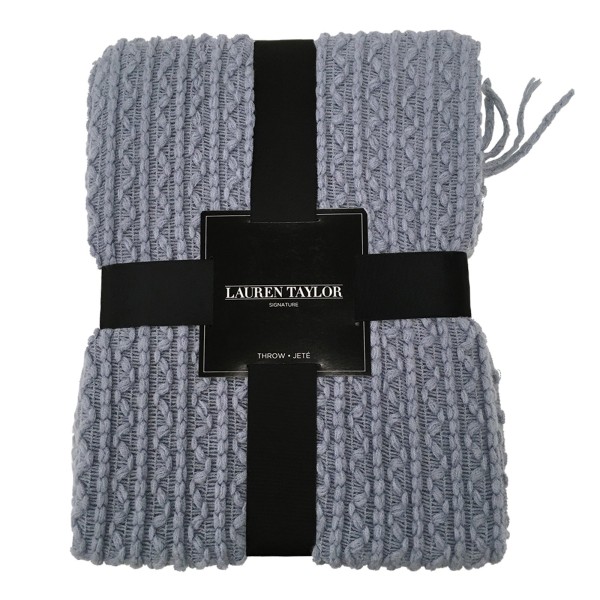 Simon Lightweight Cable Knit Throw with self fringe