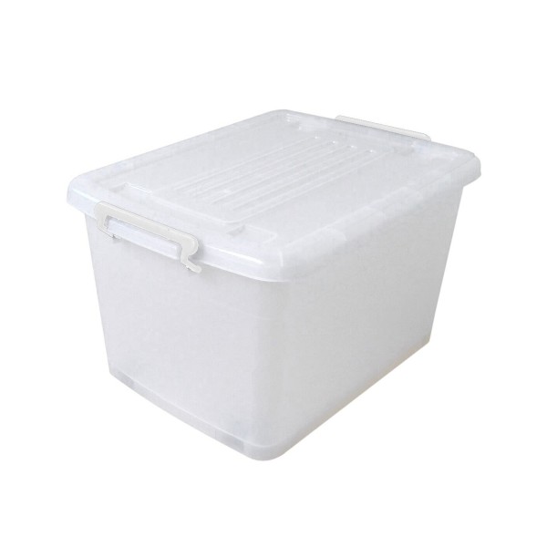 Clear Storage Tote with Lid and Castors - 55L - Magasins Hart | Hart Stores
