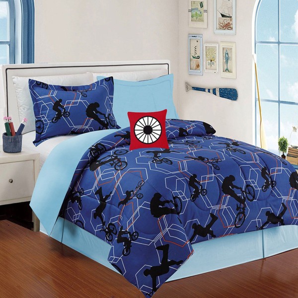 Motocross - 4 Piece Twin Kids Comforter Set - Magasins Hart | Hart Stores