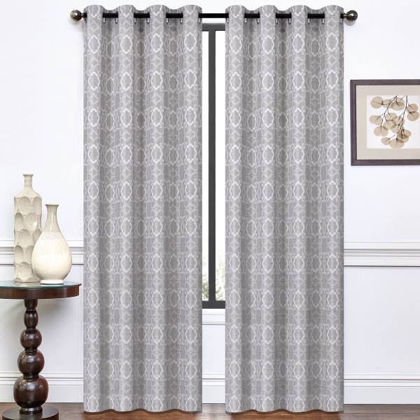 Chelsea - Set of 2 Silver Grey Jacquard Grommet Panels | 52