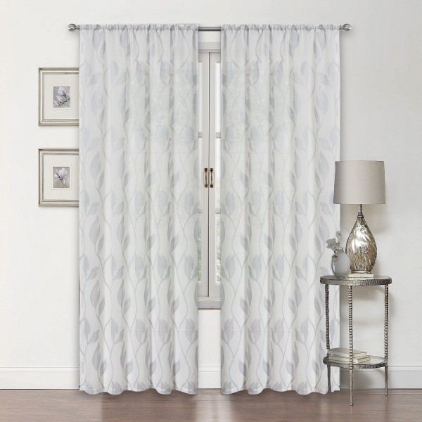 Set of 2 - Stella white embroidered pole top panels 52x84 - Magasins Hart | Hart Stores