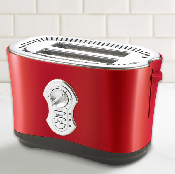 Toaster Metallic Red Spray 2 Slice Electric