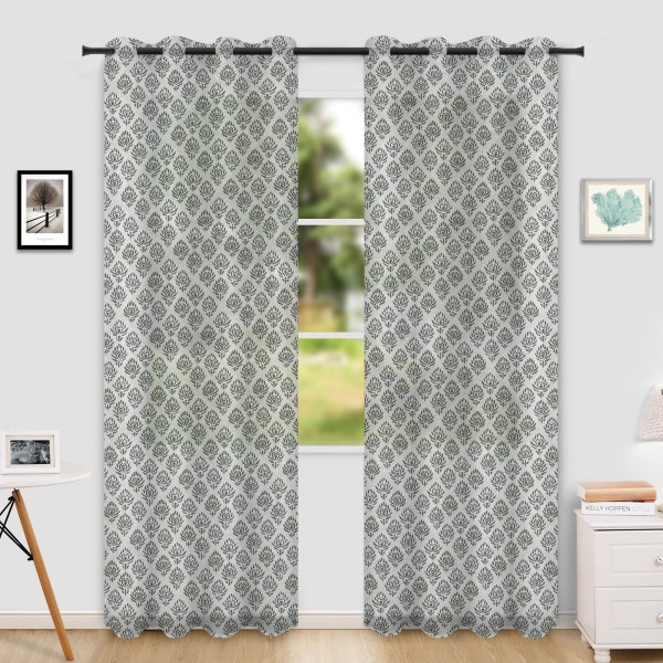 Naxos - 2 Pack Faux Linen Sheer Grommet Panels | 52
