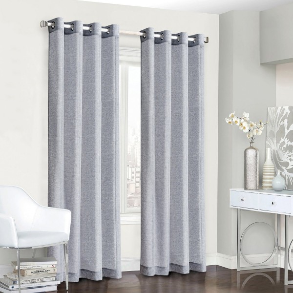 Geneva - 2 Pack Faux Linen Grommet Top Panels | 54