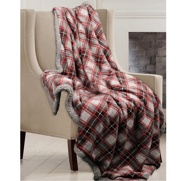 LAUREN TAYLOR - GRIFFIN - Jeté en plaid griffon avec reverse sherpa