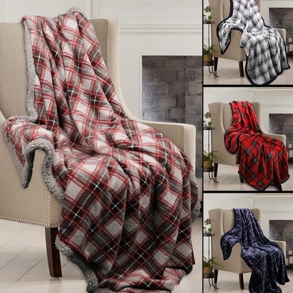 LAUREN TAYLOR - GRIFFIN - Jeté en plaid griffon avec reverse sherpa