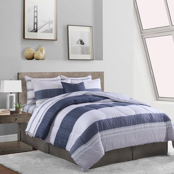 Nantucket-8 Piece Comforter Set-Bed in a Bag - Magasins Hart | Hart Stores