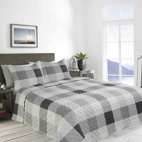 Felix Buffalo Plaid Oversize 3 Piece Quilt Set - Magasins Hart | Hart Stores