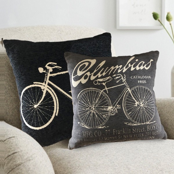 Bicycle Chenille Jacquard Cushion - Magasins Hart | Hart Stores