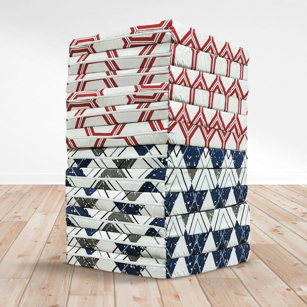 Foldable Full Size Foam Mattress in Assorted Prints