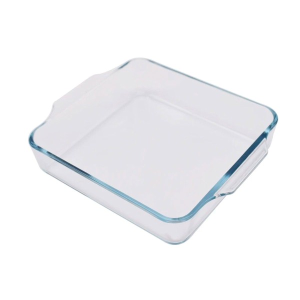 Plat de Cuisson Carré en Verre à Haute Teneur en Borosilicate 1.5L