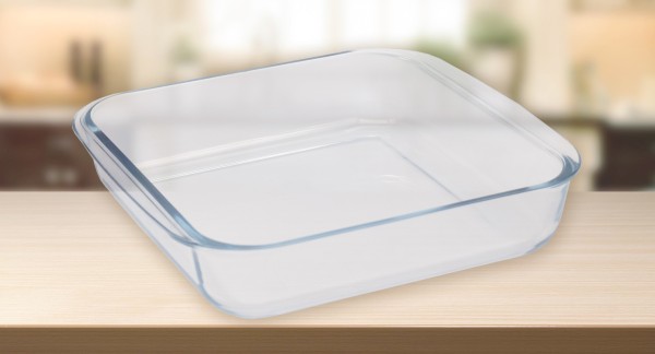 Plat de cuisson carré en verre