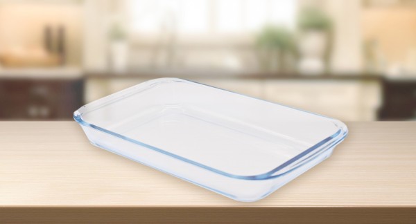 Plat de cuisson rectangulaire en verre