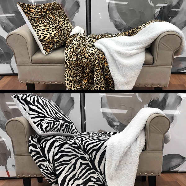 Nairobi - Velour Reverse to Sherpa Throw 50x60