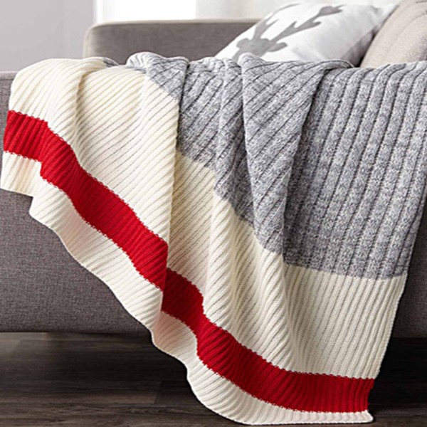 Work Sock Throw Knit reverse to Sherpa 50x60 - Magasins Hart | Hart Stores