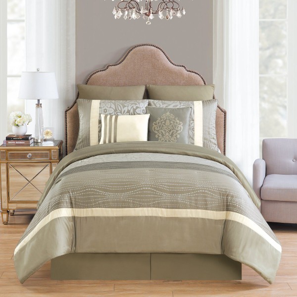 Danica - 8 Piece Jacquard Comforter Set - Magasins Hart | Hart Stores