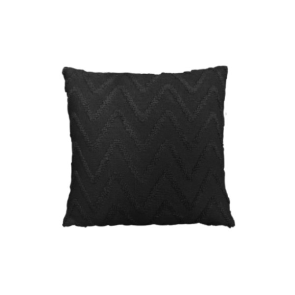 Coussin décoratif en tricot bouclés à jacquard motifs chevrons 18x18