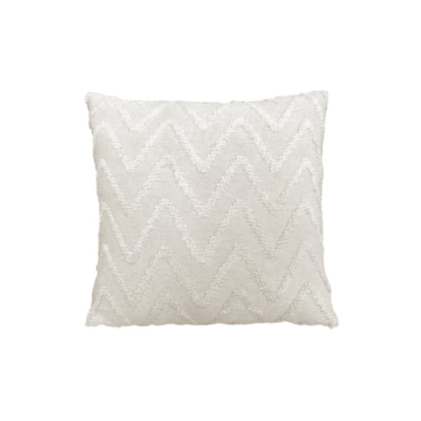 Coussin décoratif en tricot bouclés à jacquard motifs chevrons 18x18
