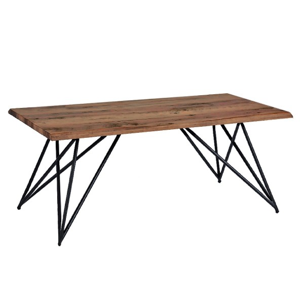 Table à manger en bois avec pieds en métal