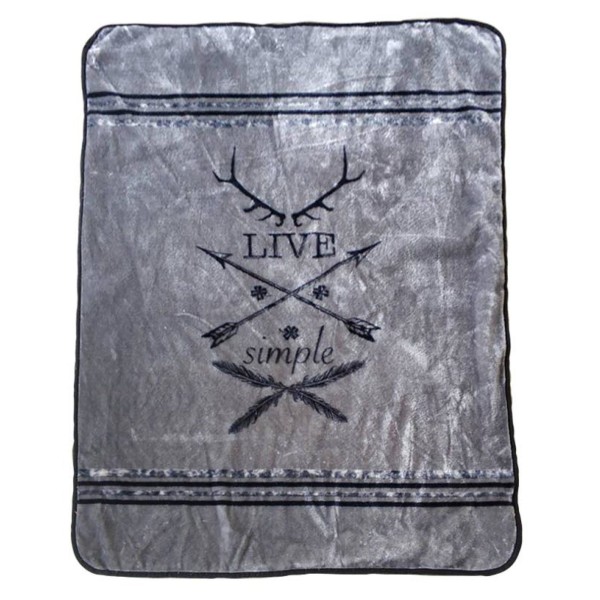 Live Simple Grey Plush Mink Throw 50x60 - Magasins Hart | Hart Stores