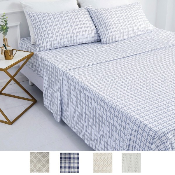 LAUREN TAYLOR - Ensemble de draps en microfibre au touche doux