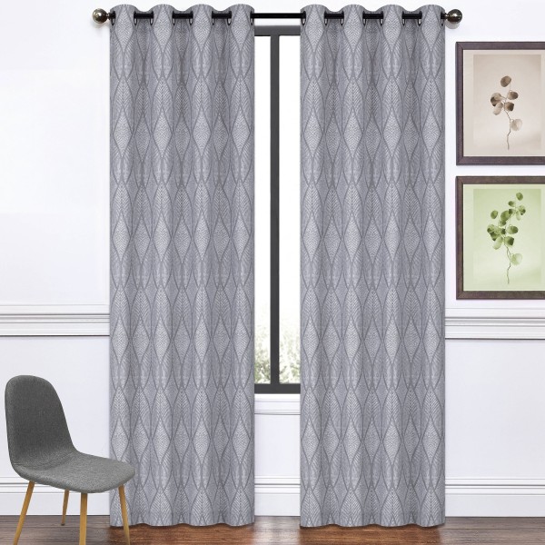 Gabriel - 2 Pack Grey Jacquard Grommet Top Panels - 52