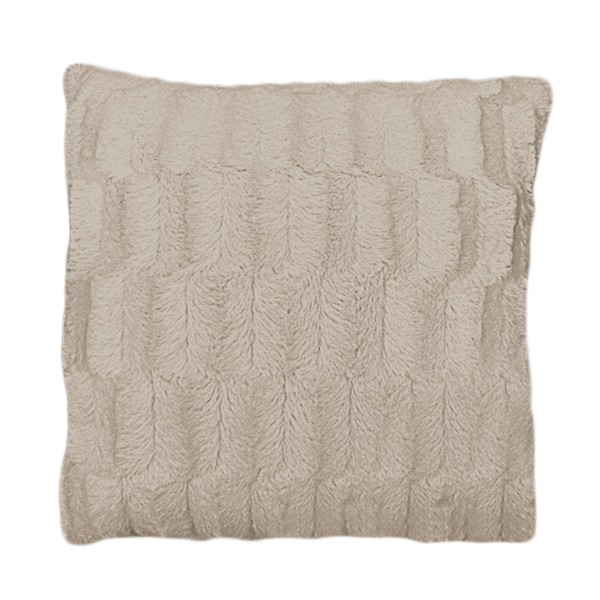 Coussin décoratif en simili fourrure - Taupe