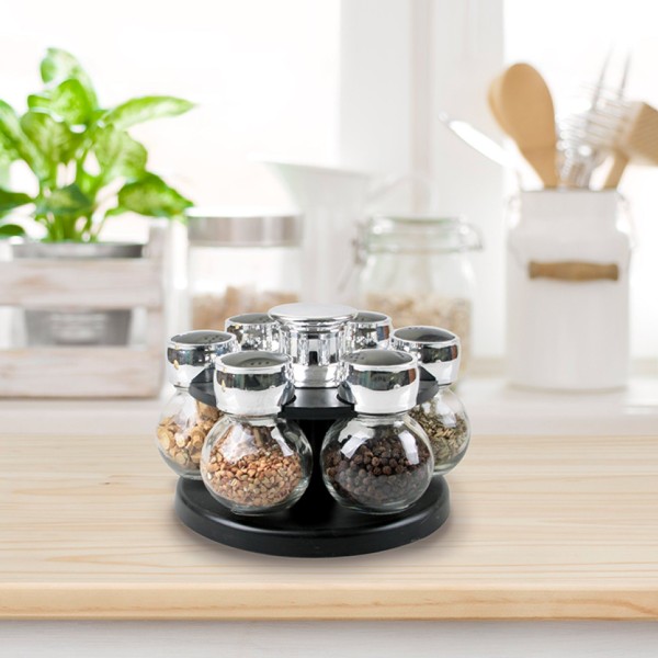 1-Tier Spice Rack with 6 Glass Jars - Magasins Hart | Hart Stores