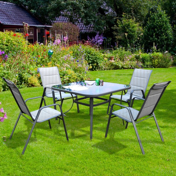 5 Piece Dark Grey Outdoor Dining Set - Magasins Hart | Hart Stores