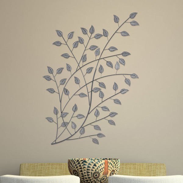 Metal Wall Art | Textured Grey Leaves - Magasins Hart | Hart Stores