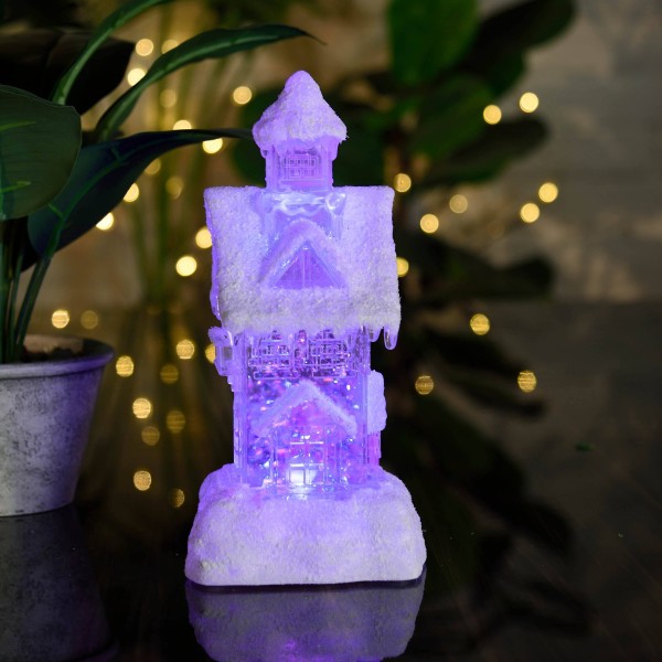 Maison de paillettes avec lumières LED