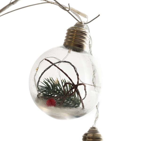 Guirlande d'ampoules lumineuses | Branche de pin