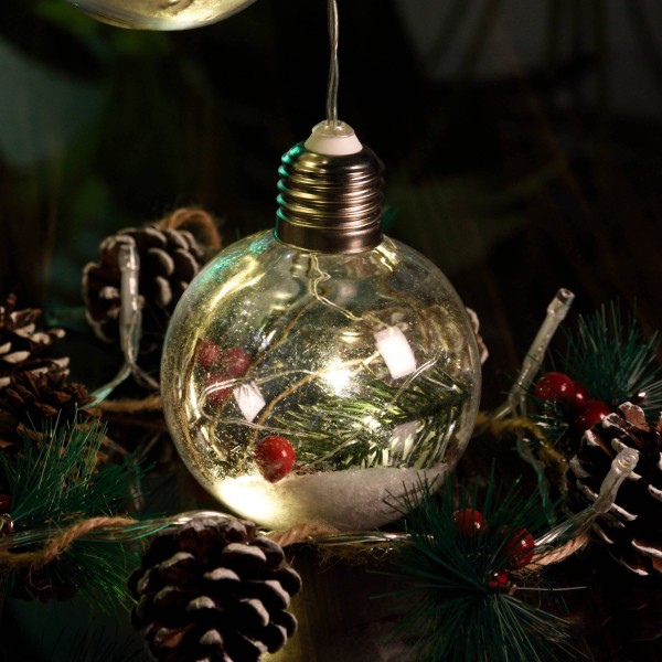 Guirlande d'ampoules lumineuses | Branche de pin