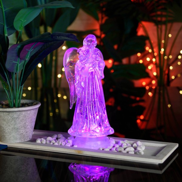 Glitter LED Angel with Trumpet