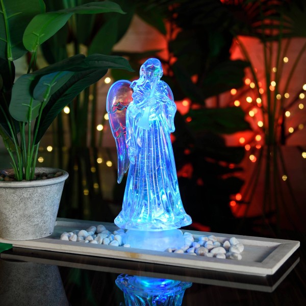 Glitter LED Angel with Trumpet