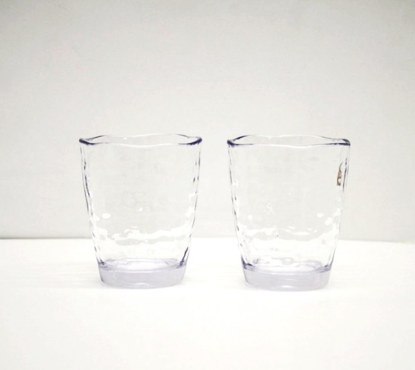 Hammered | Ensemble de 2 gobelets sans pied en acrylique