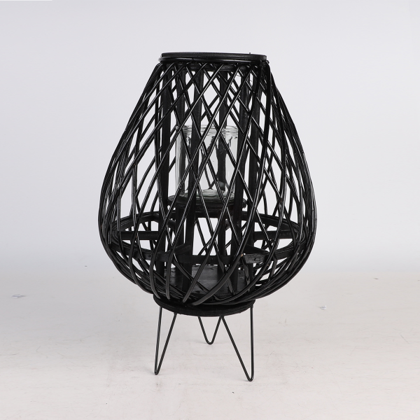 Wicker Standing Cone Lantern