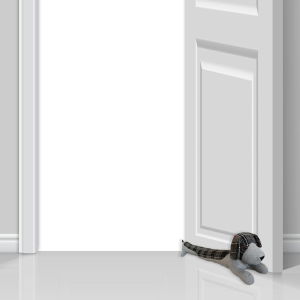 Long Dog Plaid Door Stopper