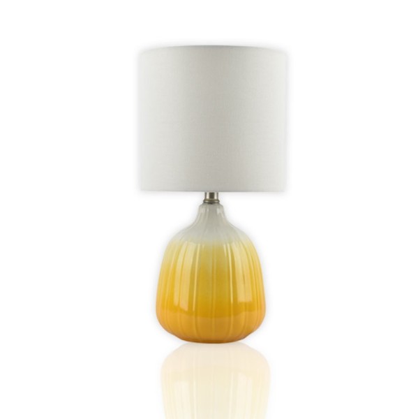 Lampe de table jaune et blanche