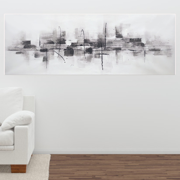 Toile Abstraite Noir & Blanc