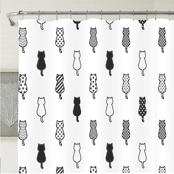 Rideau de douche chaton