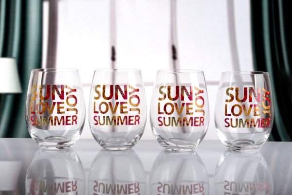 Sun Stemless Wine Glasses - Set of 4