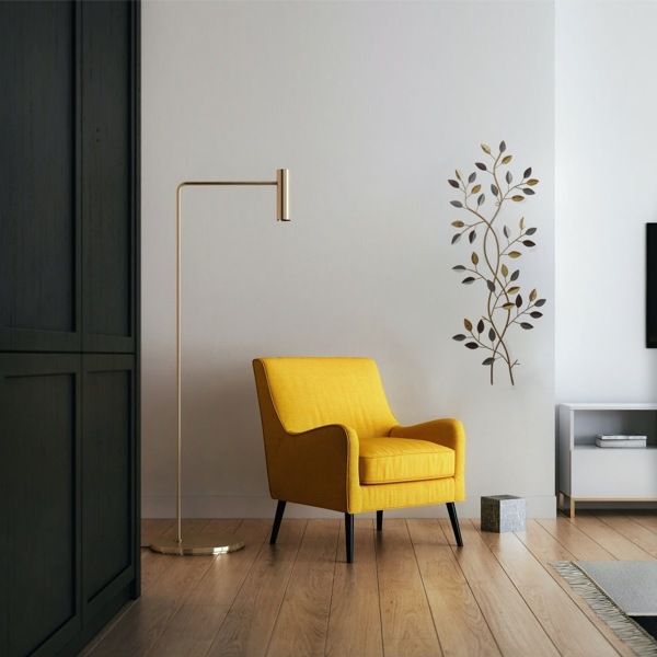 Gold Metal Leaves Wall Art