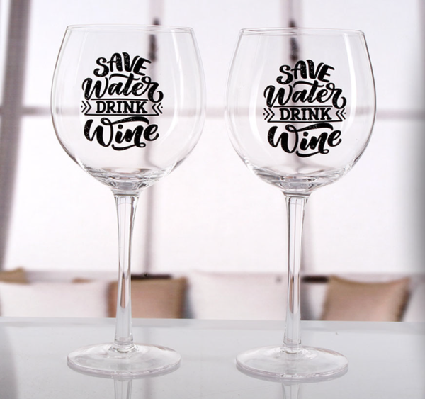 Save Water Drink Wine Glasses - Set of 2