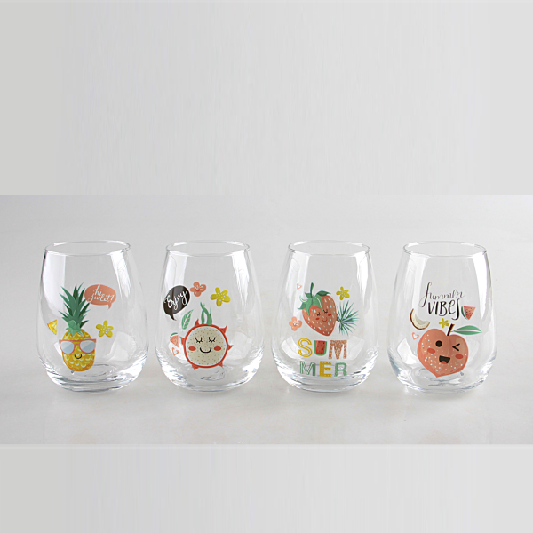 High Summer Printed Glasses - Set of 4