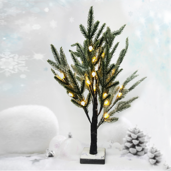 Xmas Snowy Pine Tree Led 60cm