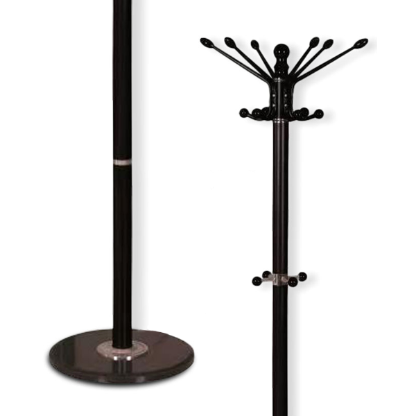 Metal Coat Rack With Black Pole And Marble Base